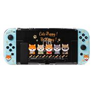 Soft Clear TPU+PC Grip Case and Ergonomic Shock-Absorption Cover for Switch Yellow Shiba Inu