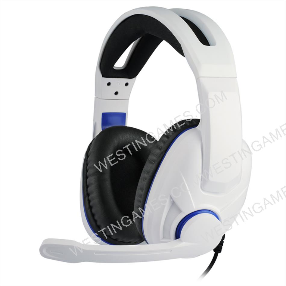 Wired Headphones With 3D Microphone Surround Sound Earphones Gaming Headset For PS5 Xbox One PC -- White