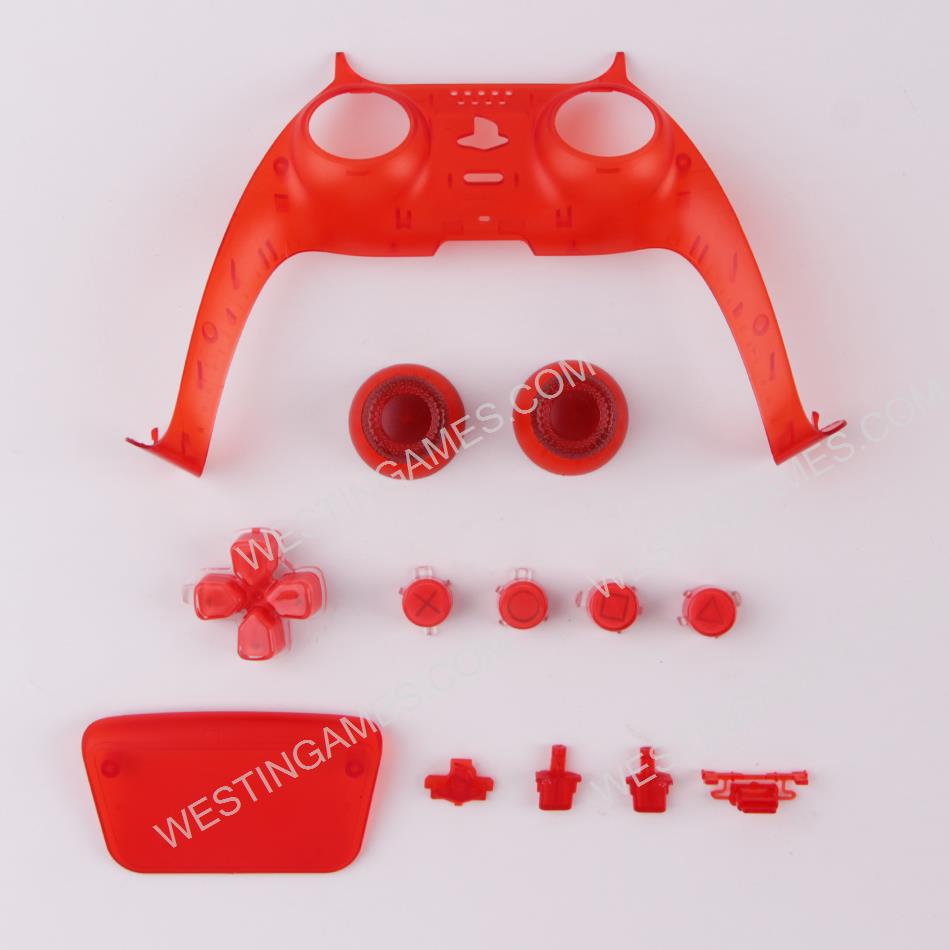 13 in 1 Button Set D-pad Direction Key L1 R1 L2 R2 Buttons Replacement for PS5 Clear Red