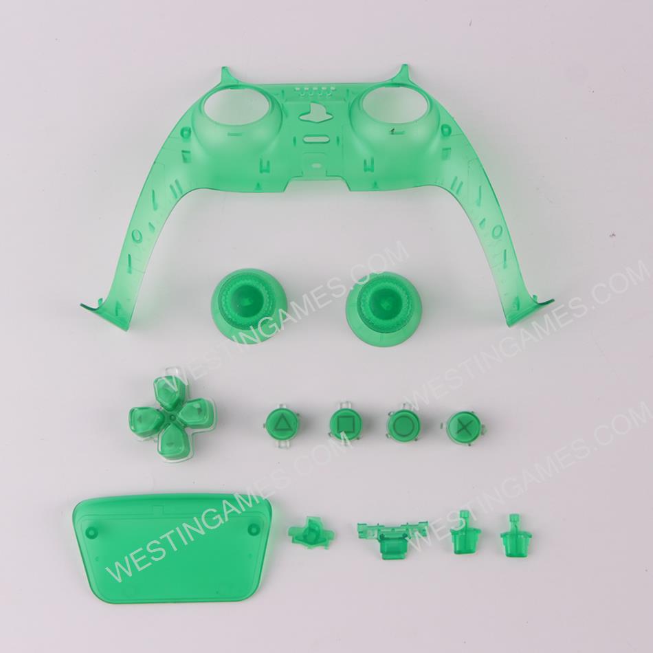 13 in 1 Button Set D-pad Direction Key L1 R1 L2 R2 Buttons Replacement for PS5 Clear Green