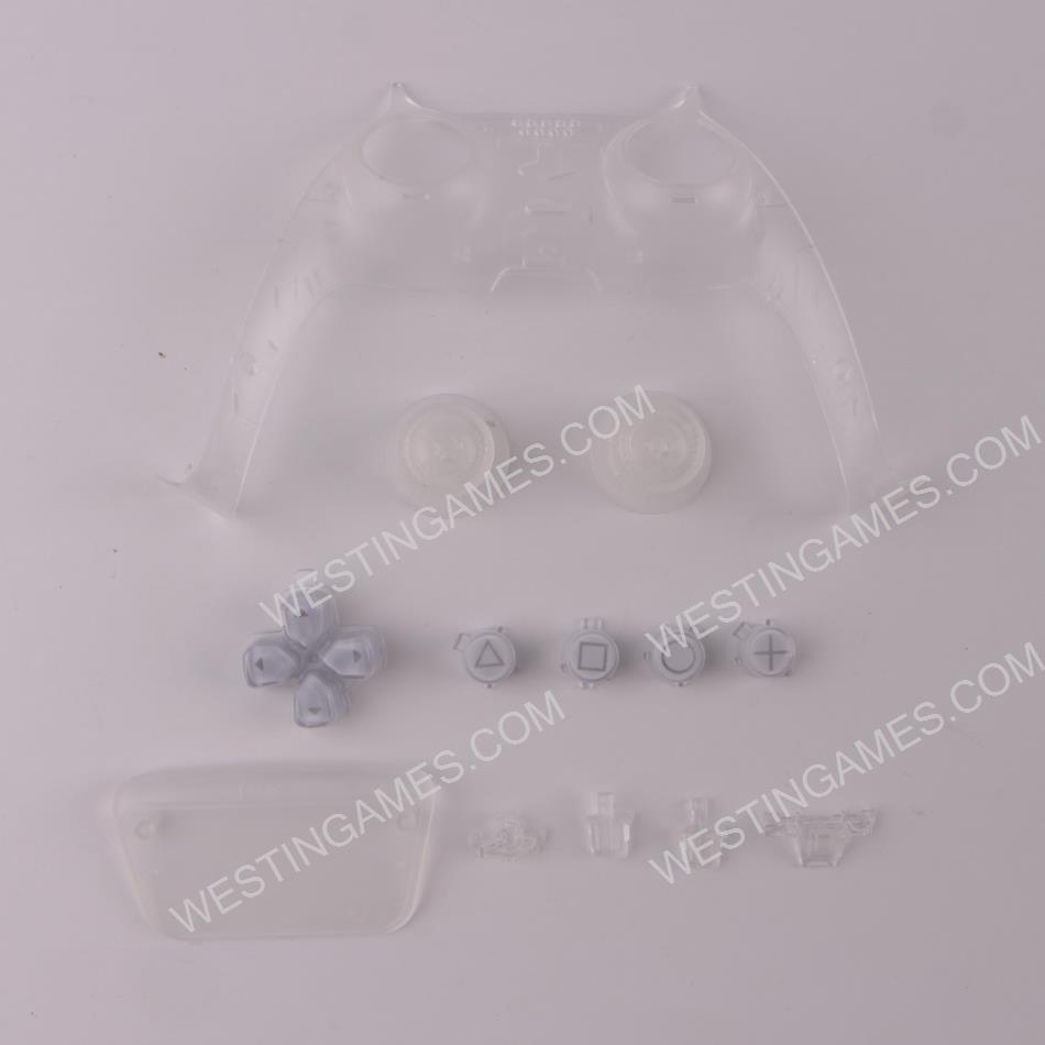 13 in 1 Button Set D-pad Direction Key L1 R1 L2 R2 Buttons Replacement for PS5 Clear White