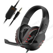 Wired Headphones With Microphone Earphones Gaming Headset For PS4 Xbox One - Blakc-Red