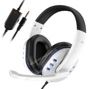 Wired Headphones With Microphone Earphones Gaming Headset For PS4 Xbox One PC White