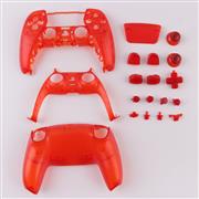Replacement Complete Housing Shell Case with Button Kit for Playstation 5 PS5 Dualsence Controller - Clear Red