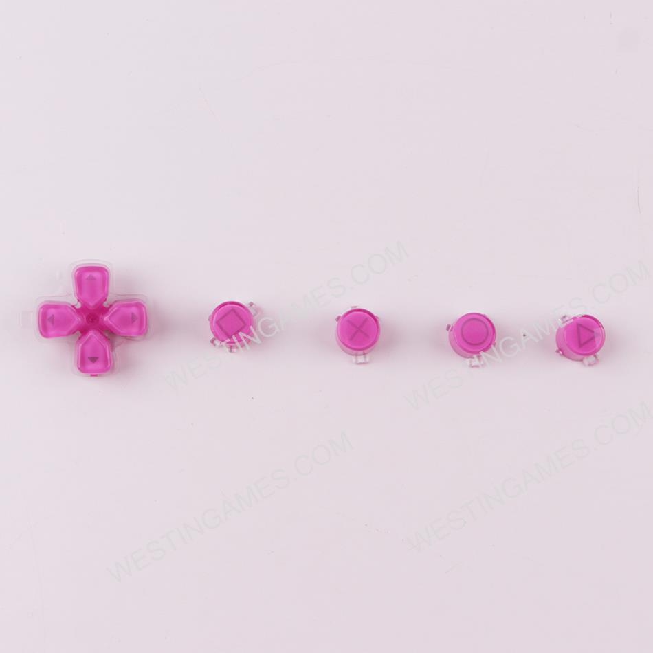 5 in 1 Button Set ABXY and D-pad Direction Key Buttons Replacement for PS5 Clear Purple