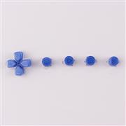 5 in 1 Button Set ABXY and D-pad Direction Key Buttons Replacement for PS5 Clear Blue