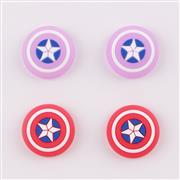 New 4in1 Night Light Captain America Thumb Grips Analog Caps Silicone Rubber For PS5 Red Purple 02