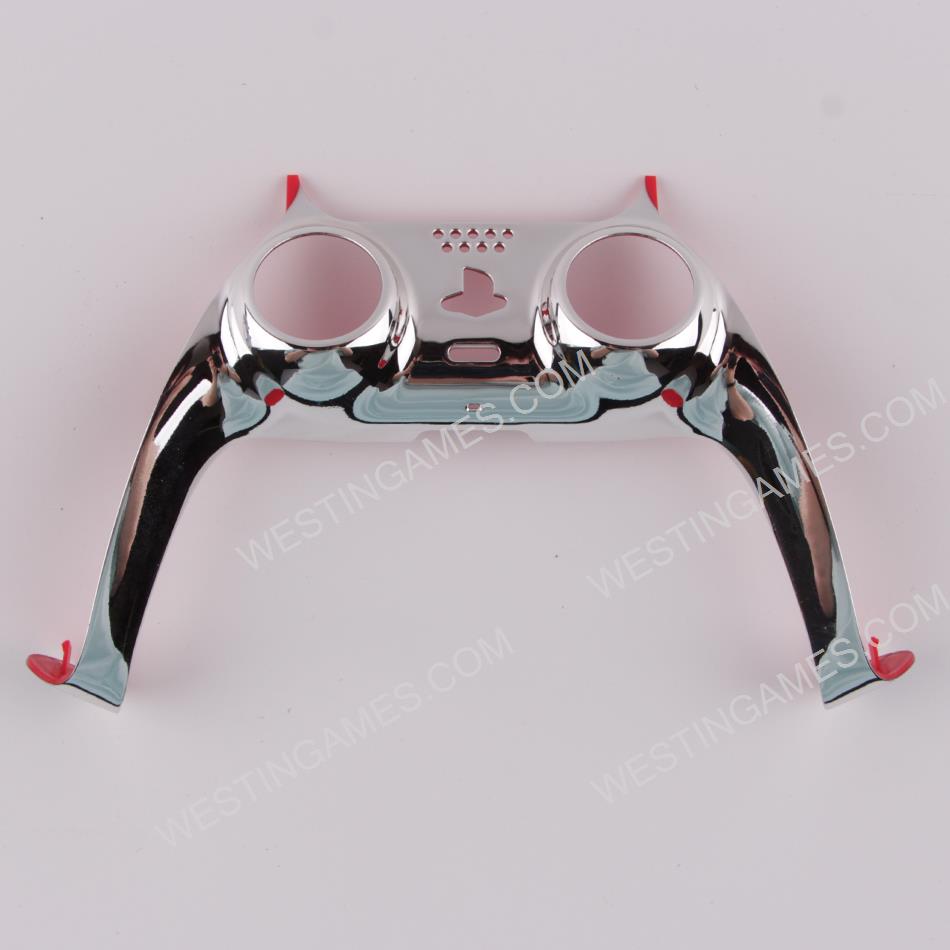 Mirror Chrome Decorative Strip Handle PC Shell Cover For PS5 Gamepad Controller - Siliver