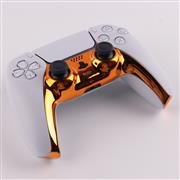 Mirror Chrome Decorative Strip Handle PC Shell Cover For PS5 Gamepad Controller - Orange 04