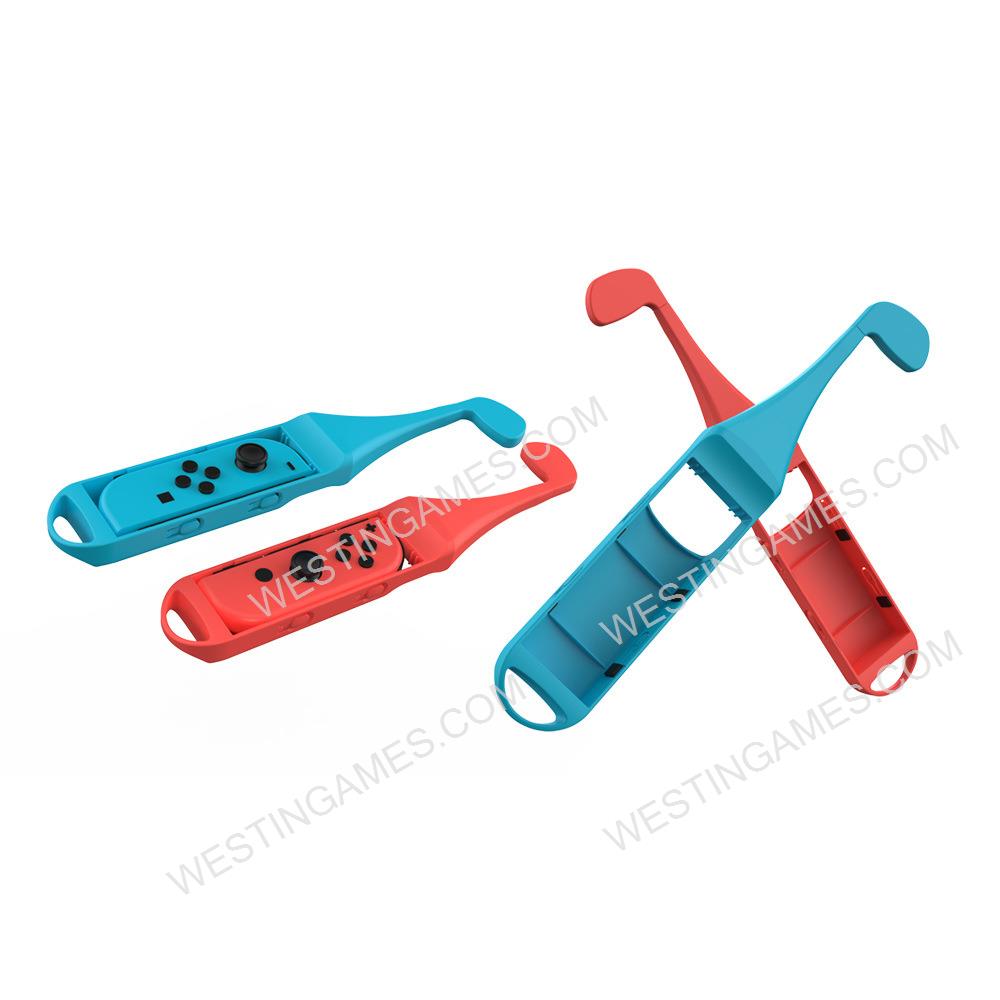 Golf Games Accessories Controller Grip Joy-Con Golf Club for Nintendo Switch Blue/Red