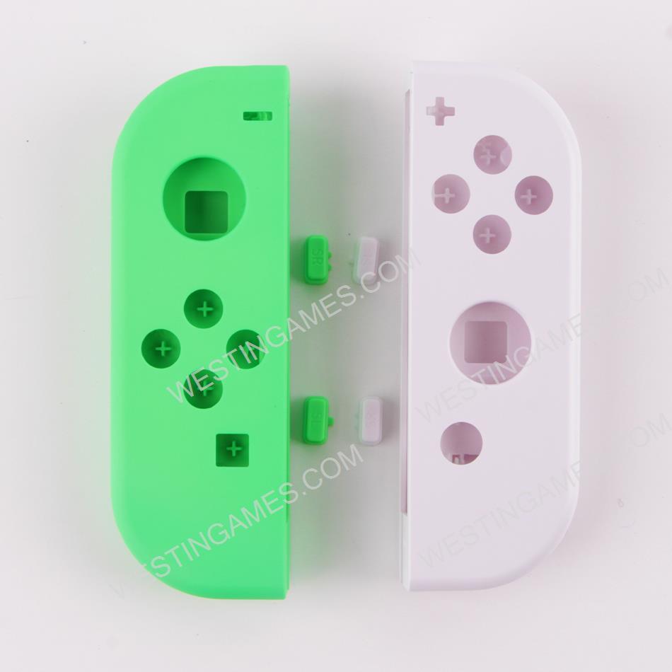 Left and Right Housing Cover Case with SL SR Button Set for Switch Joy-con White and Green