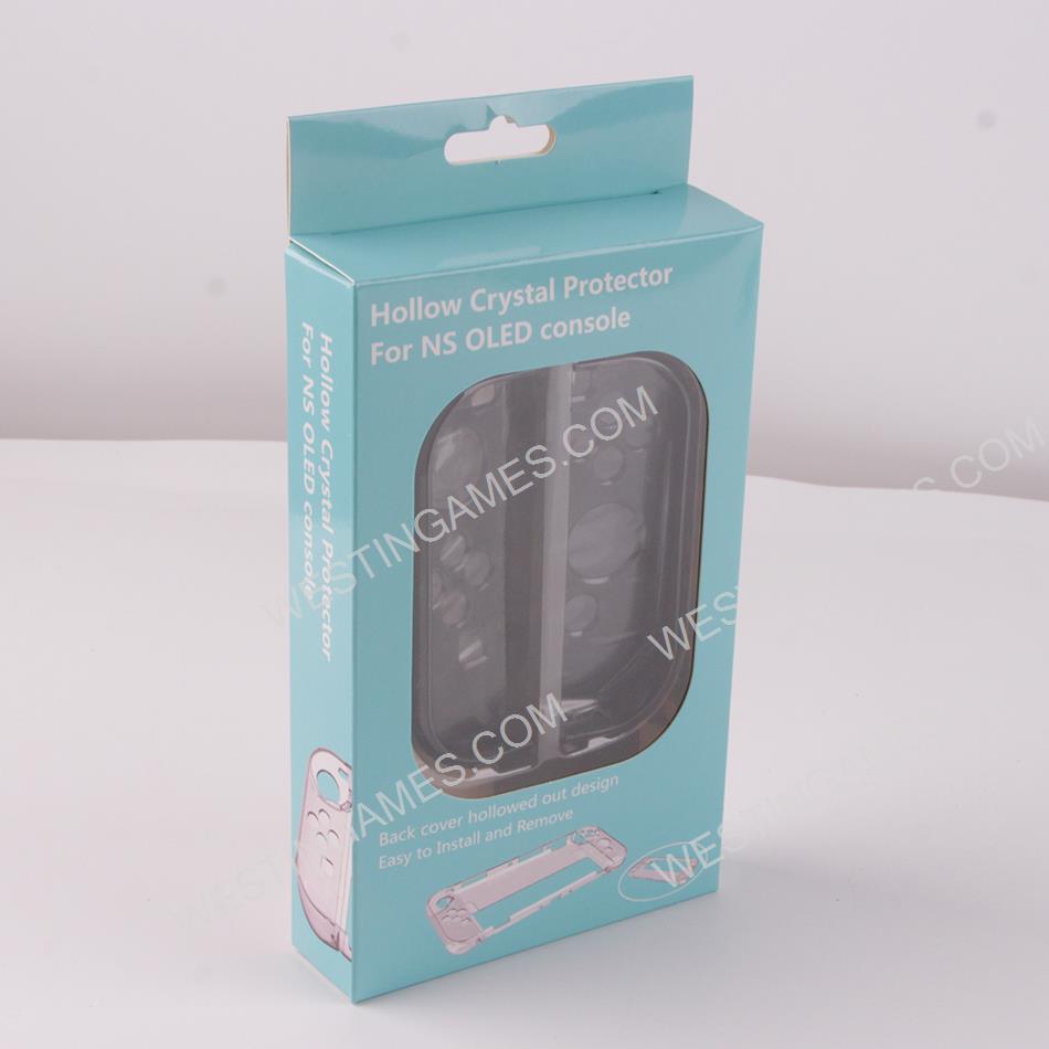 New 3in1 Transparent Crystal Protecting Cover Case for Nintendo Switch OLED Gamepad - Clear Black