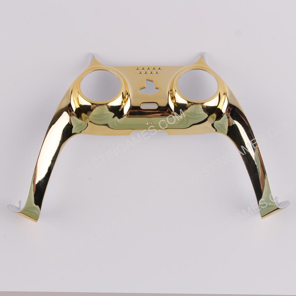 Mirror Chrome Decorative Strip Handle PC Shell Cover For PS5 Gamepad Controller - Gold