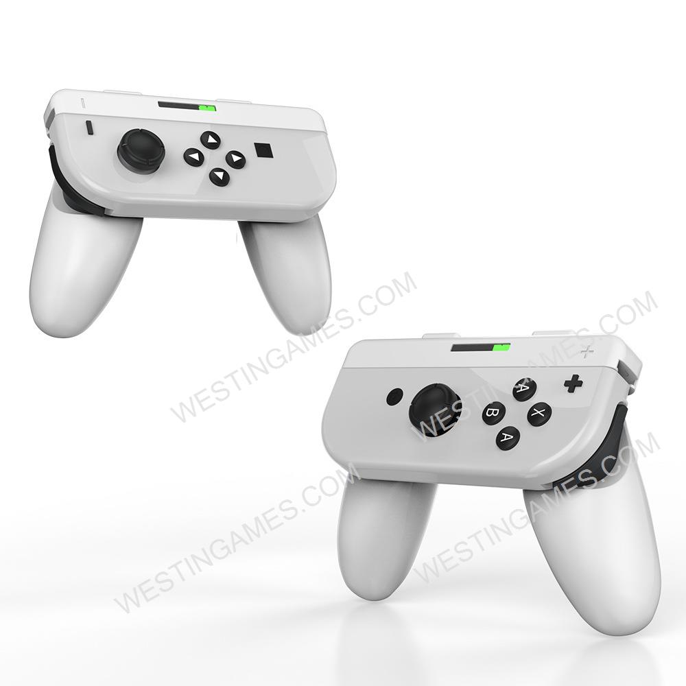 2in1 Controller Handle Grip for NS Switch and oled Joy-con Controller - White