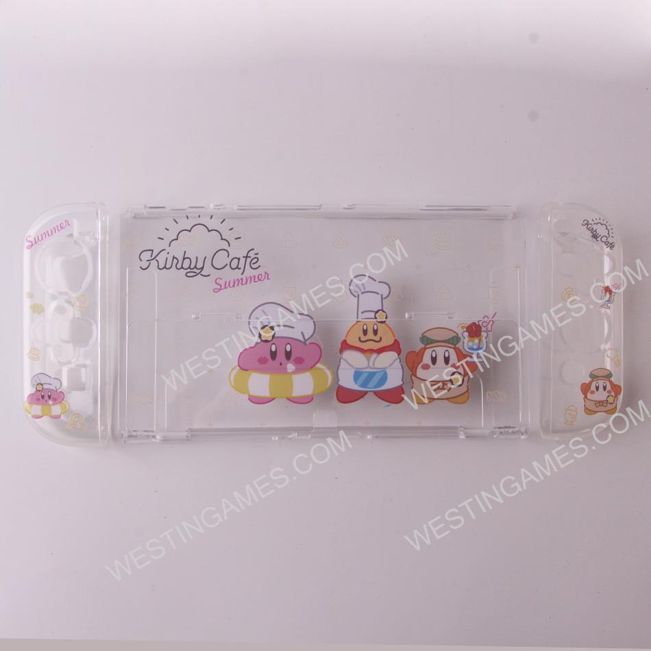 Soft Clear TPU+PC Grip Case and Ergonomic Shock-Absorption Flip Cover for Switch OLED - Kirby master