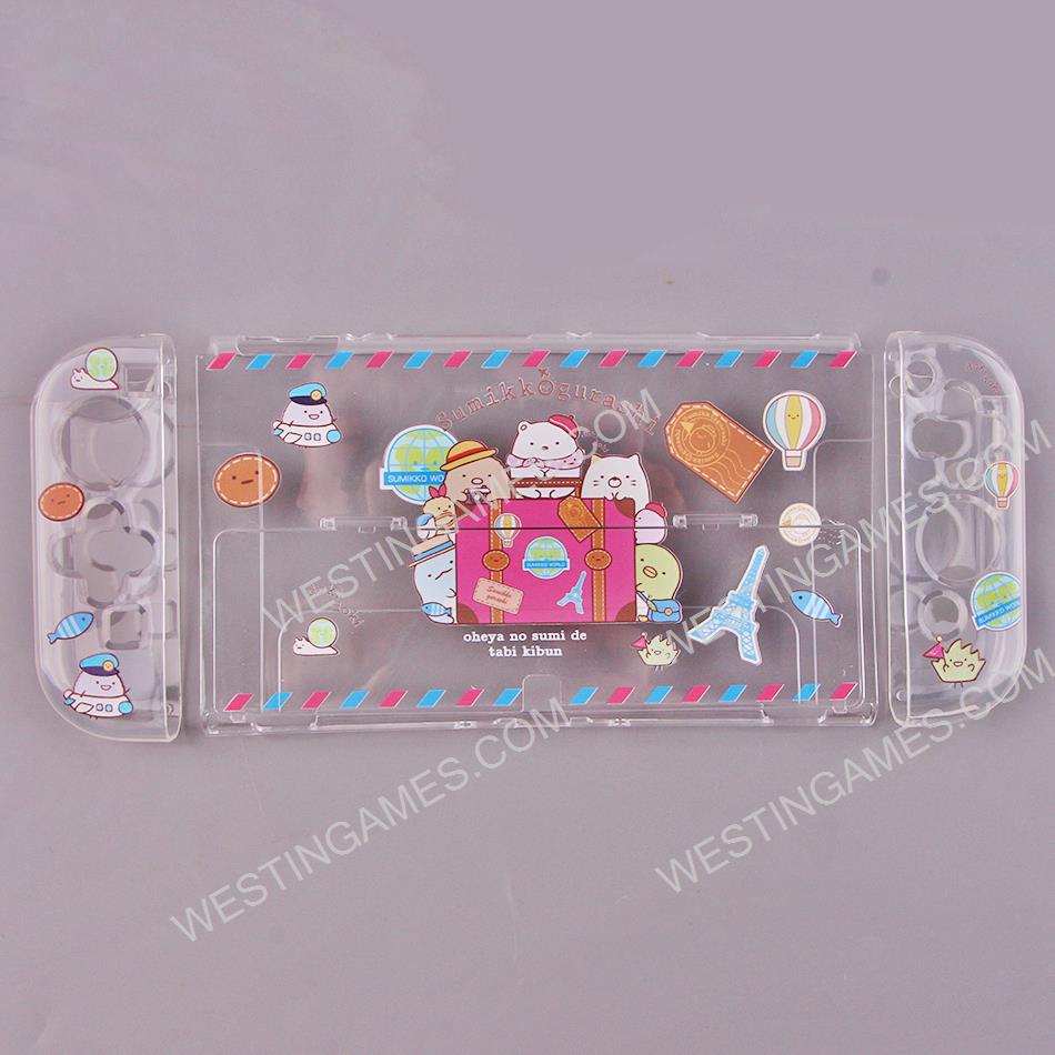 Soft Clear TPU+PC Grip Case and Ergonomic Shock-Absorption Flip Cover for Switch OLED - Sumikkogurashi