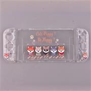 Soft Clear TPU+PC Grip Case and Ergonomic Shock-Absorption Flip Cover for Switch OLED - Shiba Inu