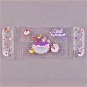 Soft Clear TPU+PC Grip Case and Ergonomic Shock-Absorption Flip Cover for Switch OLED - Blueberry Ice Cream