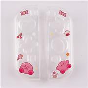 Soft Clear TPU+PC Grip Case and Ergonomic Shock-Absorption Flip Cover for Switch OLED - Pink Kirby 03