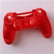 Replacement Transparent Top and Bottom Housing Shell Case for ps4 Controller JDM-050 - Red