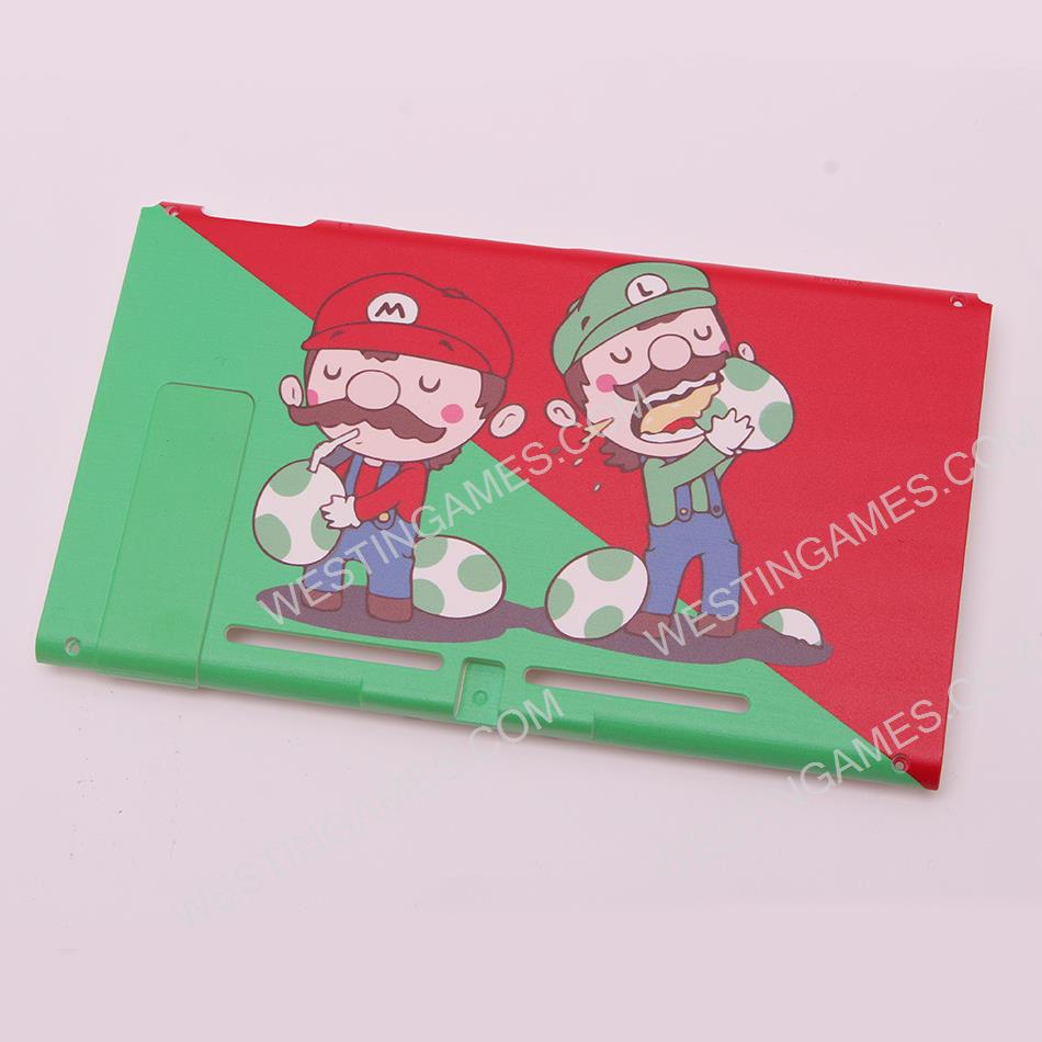 Replacement Rear Back Mario and Luigi Limited Cover with Stand for NS Switch