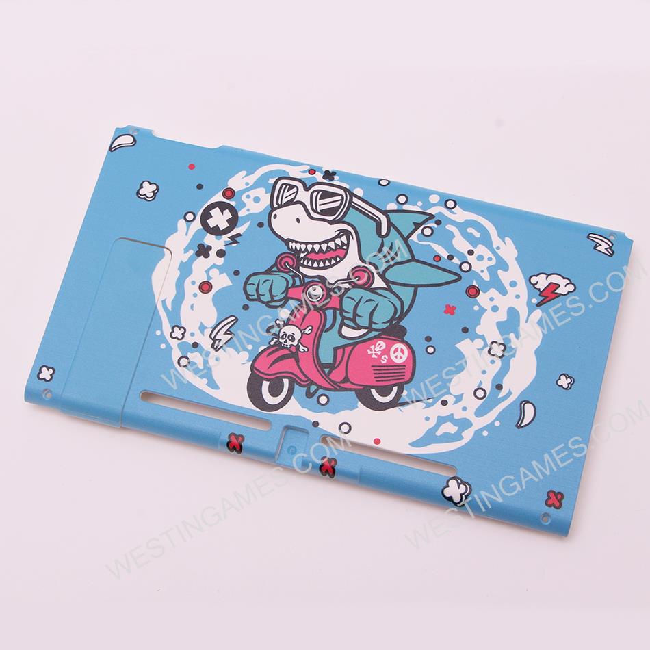 Replacement Rear Back Crazy Shark Limited Cover with Stand for NS Switch
