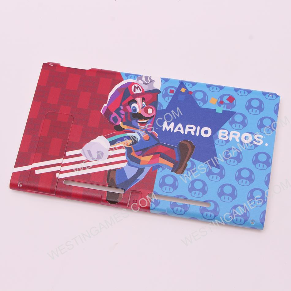 Replacement Rear Back Super Mario Limited Cover with Stand for NS Switch