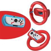 2in1 Direction Manipulate Wheel and Controller Handle Grip 2 Set for Switch OLED Joy-con Red and Blue 02