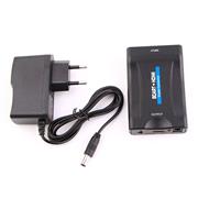 1080P SCART to HDMI Video Audio Upscale Converter AV Signal Adapter with EU Power Plug Box 04