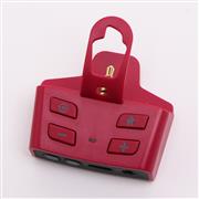 3.5mm Stereo Headphone Adapter Gamepad Sound Enhancer Microphone Headphone Converter For PS5 Game Controller Red 02