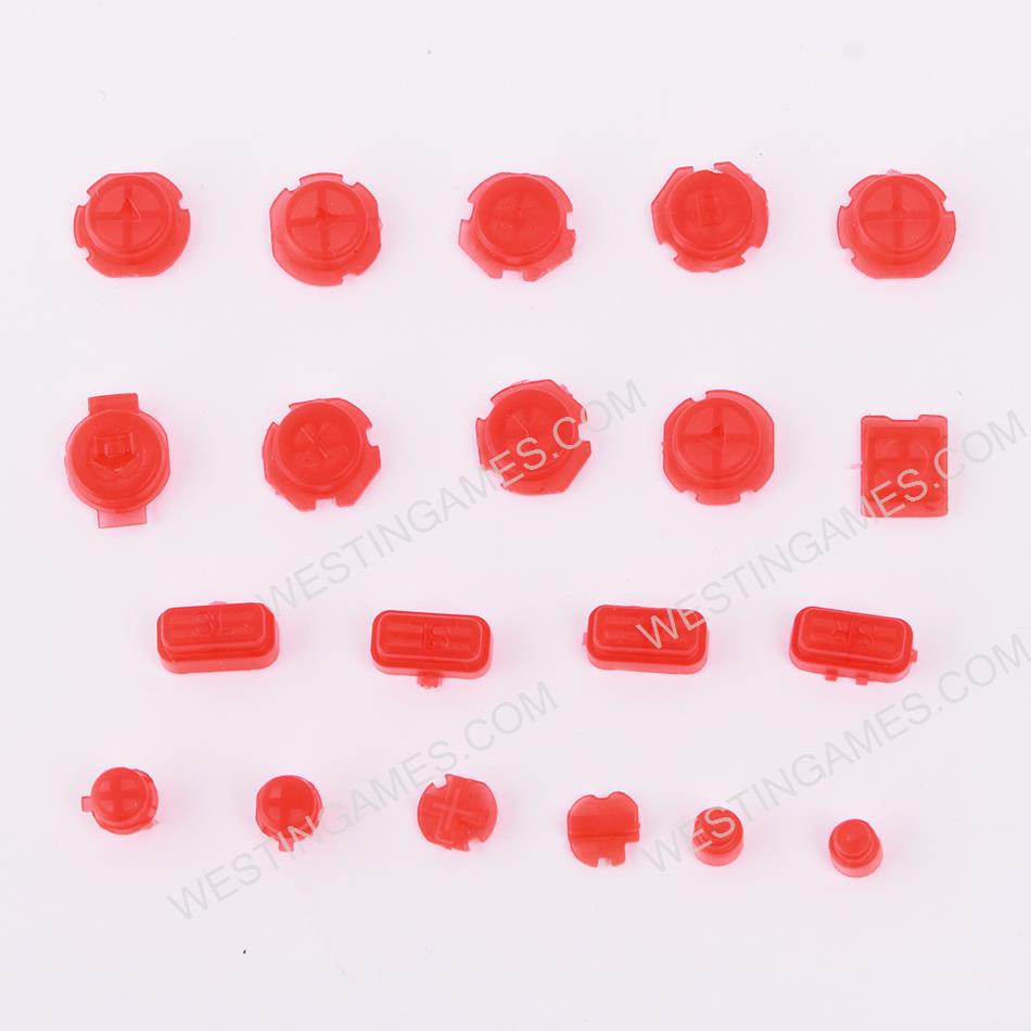 Tansparent Complete Key Button Accessoires for Switch Left and Right Joycon Controller - Red