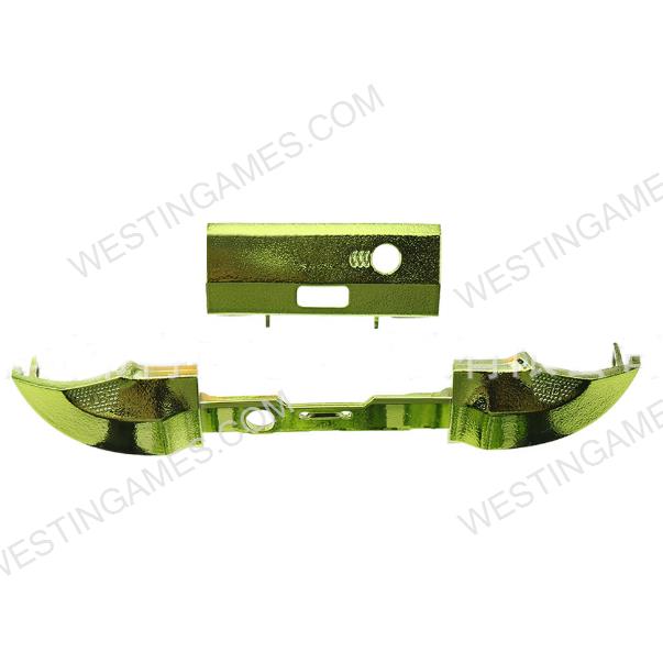 Replacement Mirror Chrome lb rb Trigger Button with Middle Piece Frame for XBOX Series x Controller - Green