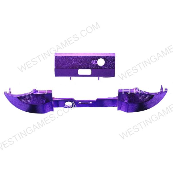 Replacement Mirror Chrome lb rb Trigger Button with Middle Piece Frame for XBOX Series x Controller - Purple