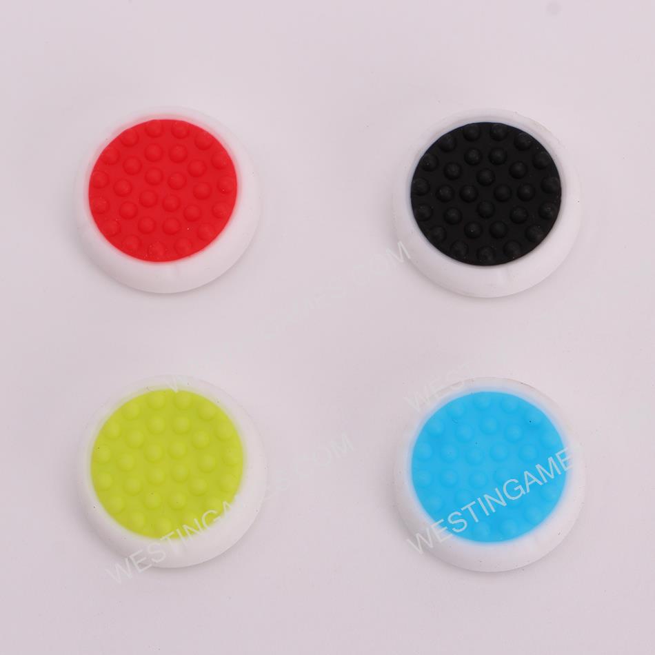 New Silicon Pimple Thumb Grip Analog Stick Cover Caps Dual Color for NS Switch - Black