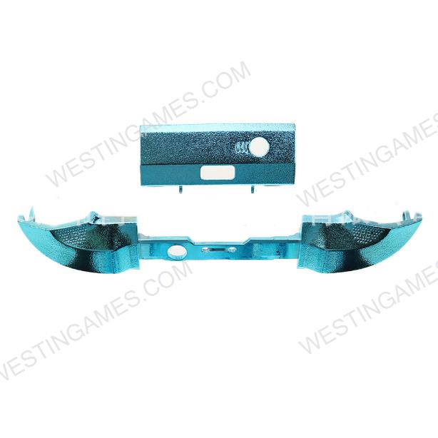 Replacement Mirror Chrome lb rb Trigger Button with Middle Piece Frame for XBOX Series x Controller - Blue