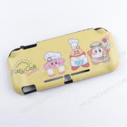 Integrated Soft tpu Handle Grip Cover Case with 6 Aanalog Grips for Switch lite - Yellow Kirby