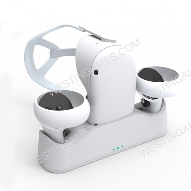 VR Glasses Handle Magnetic Charging Base with 2X1800MAH battery set VR charging base for Oculus quest 2