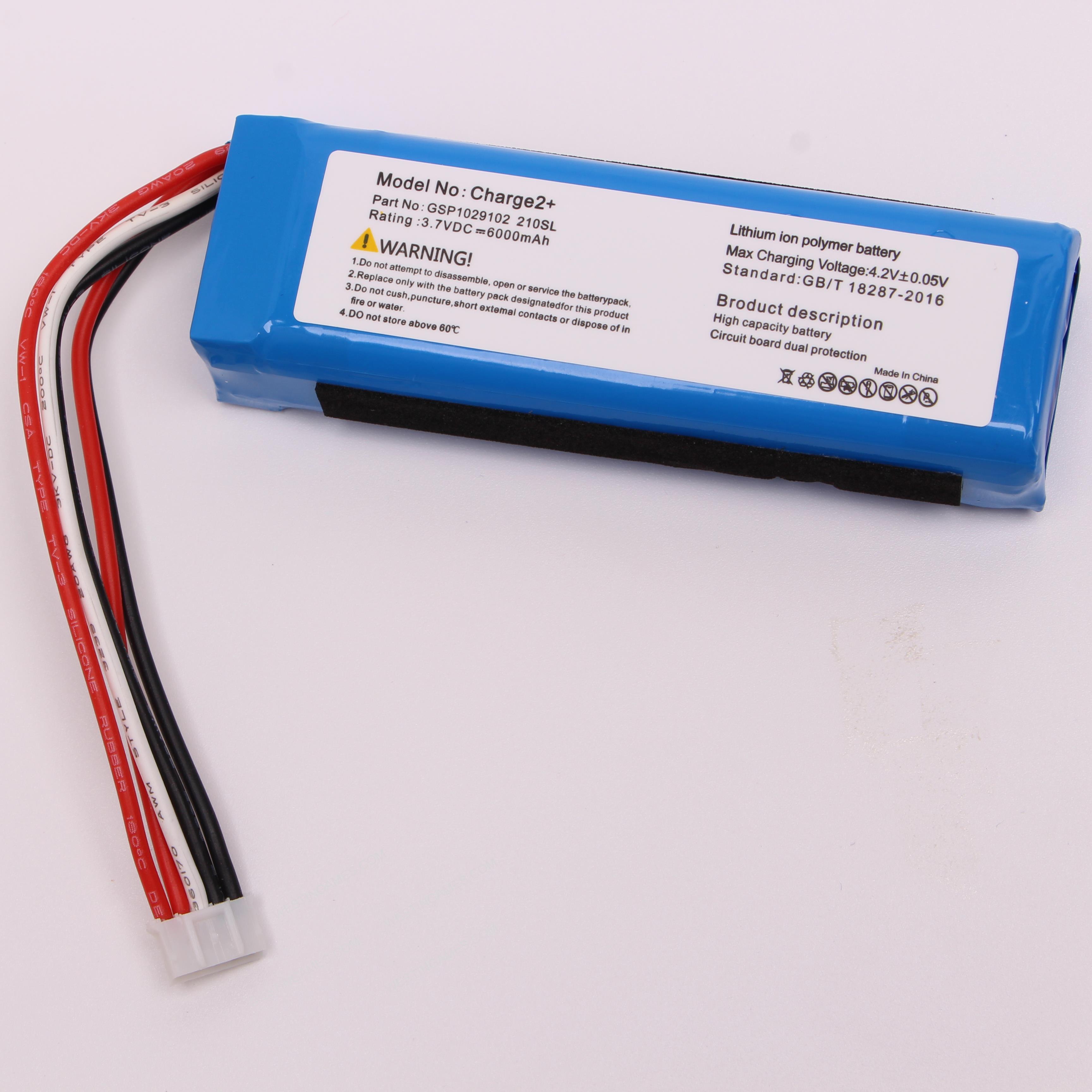 3.7V 6000mah GSP1029102R Battery Replacement for JBLCharge 2/2+/2plus