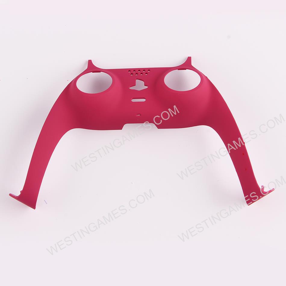 Decorative Strip Handfeel PC Shell Cover For PS5 Gamepad Controller - Rose Red