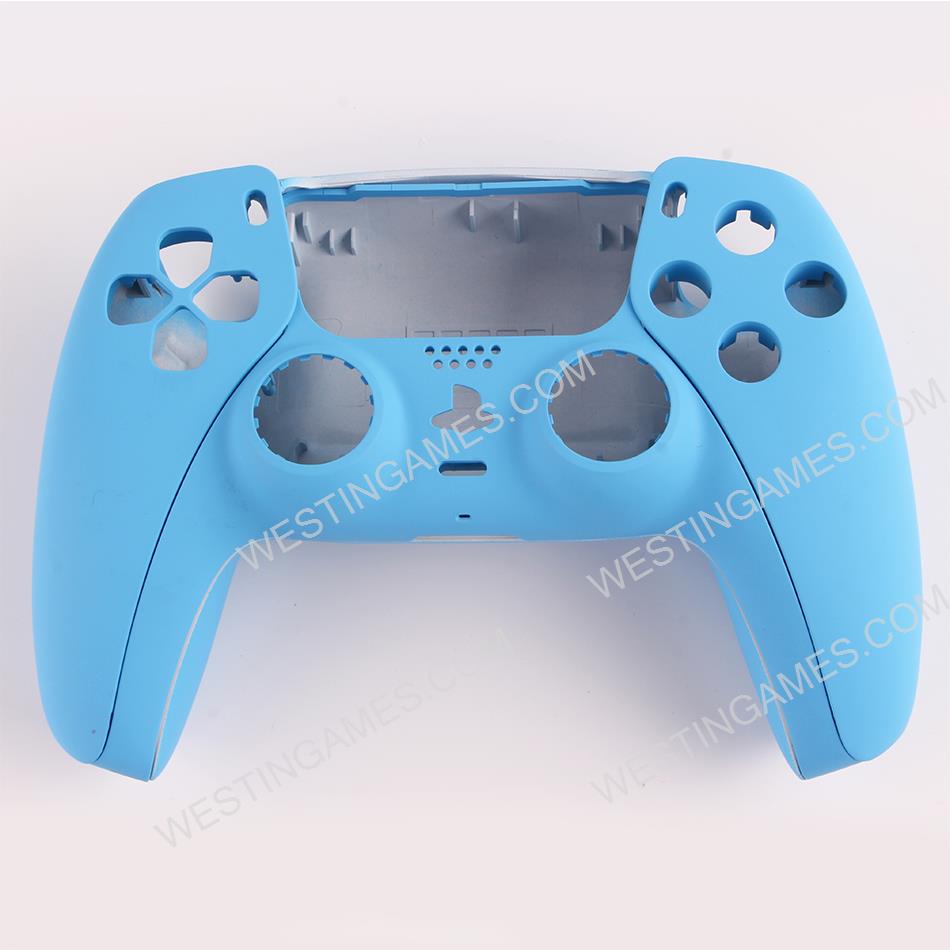 Replacement Handfeel Top and Bottom Housing Shell Case for Playstation 5 PS5 Controller - Light Blue