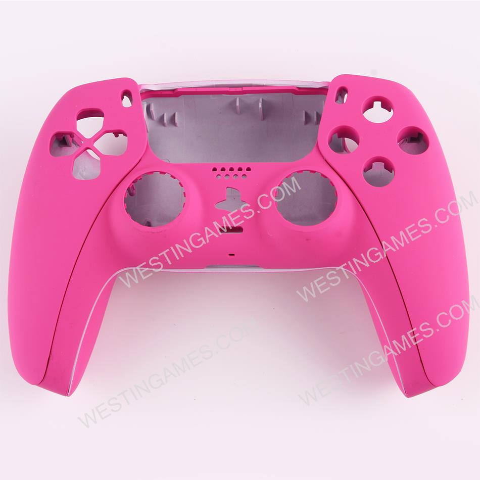 Replacement Handfeel Top and Bottom Housing Shell Case for Playstation 5 PS5 Controller - Pink