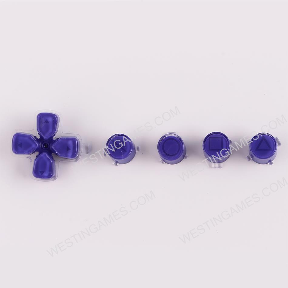 5 in 1 Button Set ABXY and D-pad Direction Key Buttons Replacement for PS5 Clear Deeo Purple