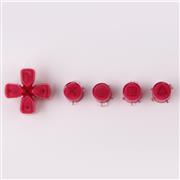 5 in 1 Button Set ABXY and D-pad Direction Key Buttons Replacement for PS5 Clear Rose Red