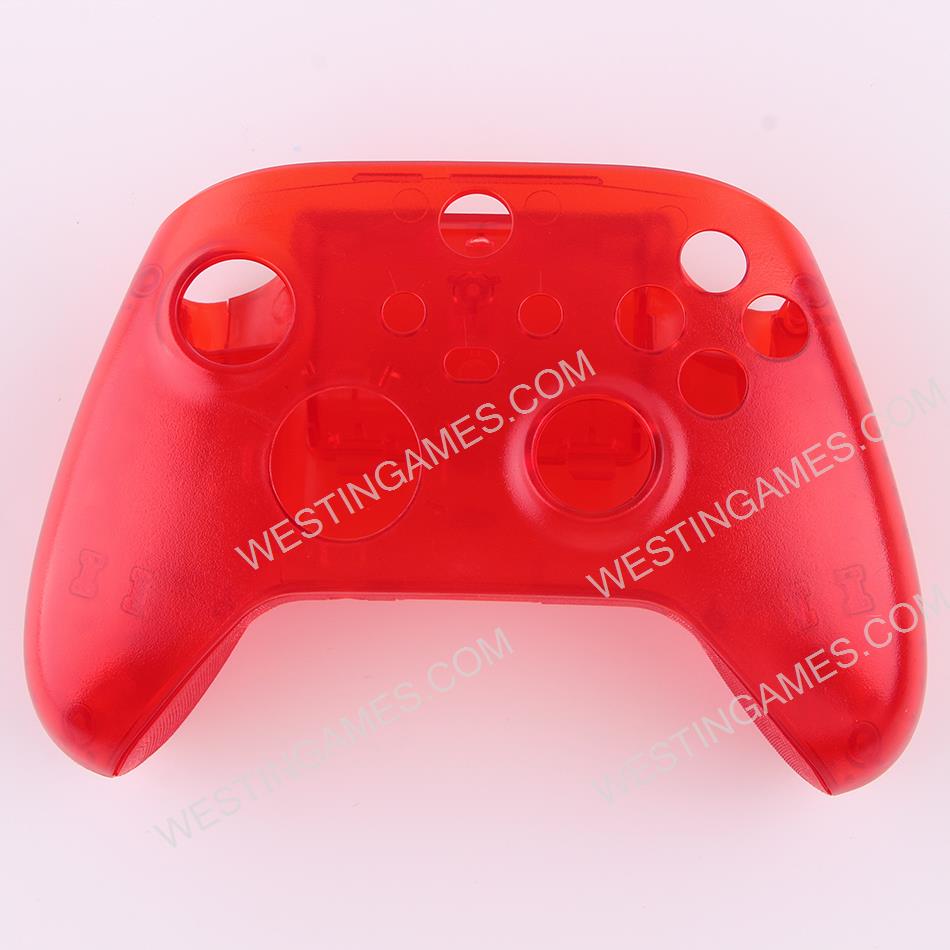 Replacement Transparet Top and Bottom Housing Shell Case for XBOX Series Controller - Red