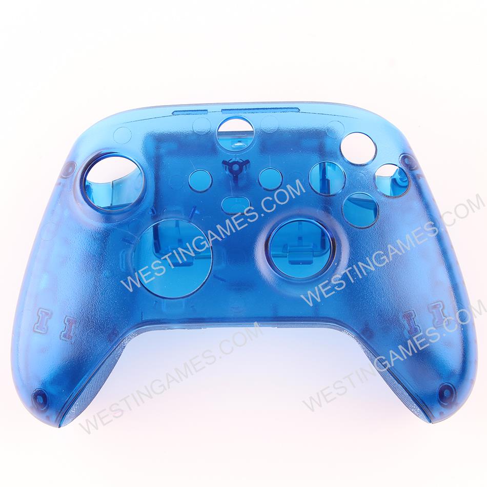 Replacement Transparet Top and Bottom Housing Shell Case for XBOX Series Controller - Blue