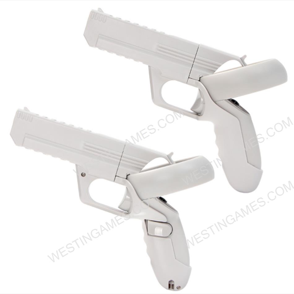 Shooting Game Pistol Grips Handle Gun Case Left and Rgith VR Accessories For Oculus Quest 2 - White