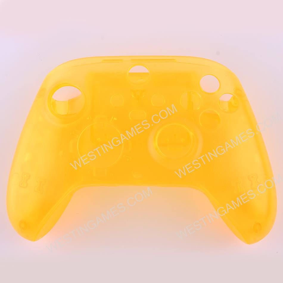 Replacement Transparet Top and Bottom Housing Shell Case for XBOX Series Controller - Yelllow