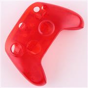 Replacement Transparet Top and Bottom Housing Shell Case for XBOX Series Controller - Red 02