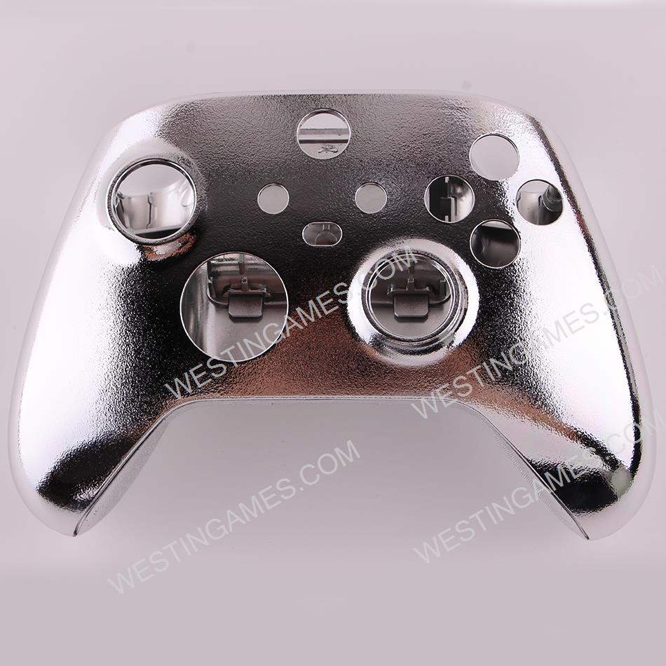 Replacement Mirror Chrome Top and Bottom Housing Shell Case for XBOX Series Controller - Silver