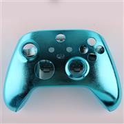 Replacement Mirror Chrome Top and Bottom Housing Shell Case for XBOX Series Controller - Blue
